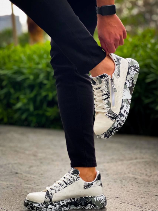 Kb-02 Kuback Bağcıklı Crocodile Beyaz Siyah Günlük Erkek Ayakkabı Kb-02 Kuback Bağcıklı Crocodile Beyaz Siyah Günlük Erkek Ayakkabı