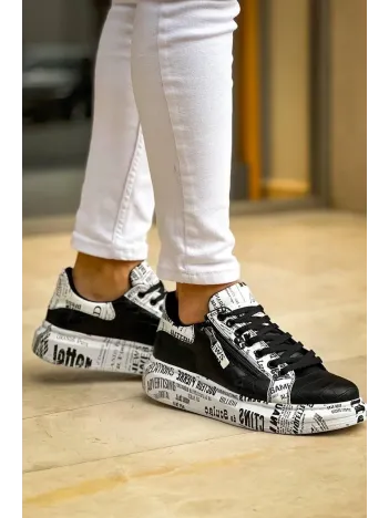 Kb-02  Kuback Bağcıklı Crocodile Siyah Gazete Günlük Erkek Ayakkabı