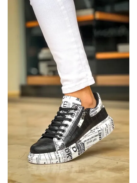 Kb-02  Kuback Bağcıklı Crocodile Siyah Gazete Günlük Erkek Ayakkabı