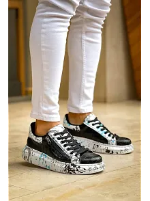 Kb-02  Kuback Bağcıklı Crocodile Siyah Mavi Günlük Erkek Ayakkabı
