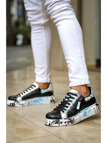 Kb-02  Kuback Bağcıklı Crocodile Siyah Mavi Günlük Erkek Ayakkabı