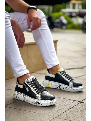 KB-02  Kuback Bağcıklı Crocodile Siyah Sarı Günlük Erkek Ayakkabı KB-02  Kuback Bağcıklı Crocodile Siyah Sarı Günlük Erkek Ayakkabı