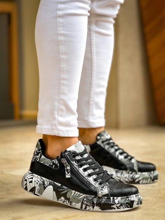 Kb-02  Kuback Bağcıklı Crocodile Siyah Siyah Günlük Erkek Ayakkabı