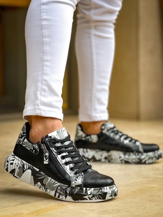 Kb-02  Kuback Bağcıklı Crocodile Siyah Siyah Günlük Erkek Ayakkabı