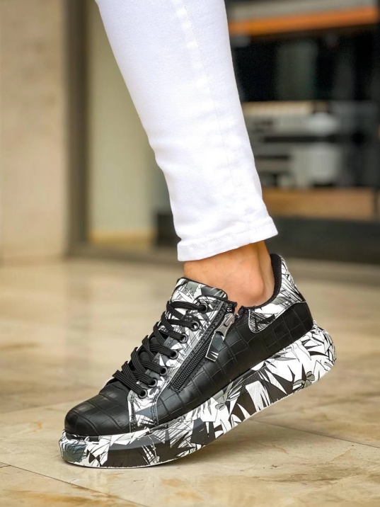 Kb-02  Kuback Bağcıklı Crocodile Siyah Siyah Günlük Erkek Ayakkabı