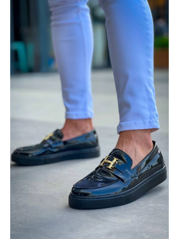 KB-027  Kuback  Bağcıksız Kömür Rugan H Günlük Erkek Ayakkabı KB-027  Kuback  Bağcıksız Kömür Rugan H Günlük Erkek Ayakkabı