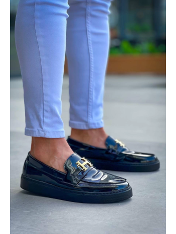 KB-027  Kuback  Bağcıksız Kömür Rugan H Günlük Erkek Ayakkabı KB-027  Kuback  Bağcıksız Kömür Rugan H Günlük Erkek Ayakkabı