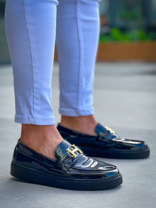 KB-027  Kuback  Bağcıksız Kömür Rugan H Günlük Erkek Ayakkabı KB-027  Kuback  Bağcıksız Kömür Rugan H Günlük Erkek Ayakkabı