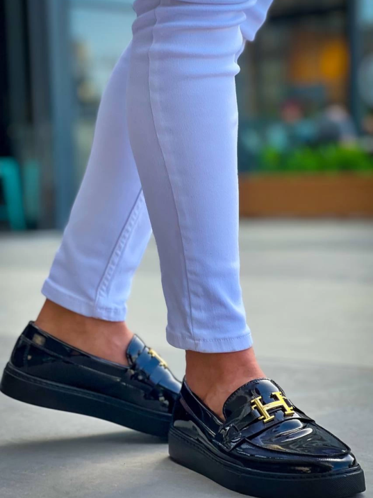 KB-027  Kuback  Bağcıksız Kömür Rugan H Günlük Erkek Ayakkabı KB-027  Kuback  Bağcıksız Kömür Rugan H Günlük Erkek Ayakkabı