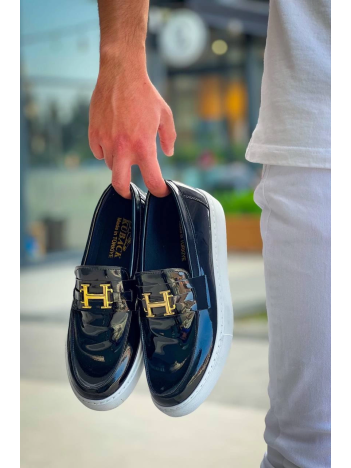 KB-027  Kuback Bağcıksız Siyah Rugan H Günlük Erkek Ayakkabı KB-027  Kuback Bağcıksız Siyah Rugan H Günlük Erkek Ayakkabı