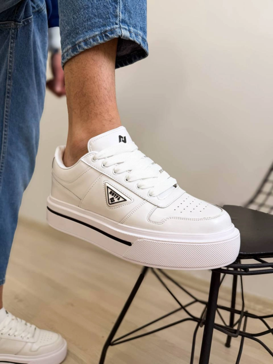 Kb-04 Kuback Beyaz Cilt Günlük Erkek Ayakkabı