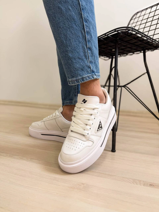 Kb-04 Kuback Beyaz Cilt Günlük Erkek Ayakkabı