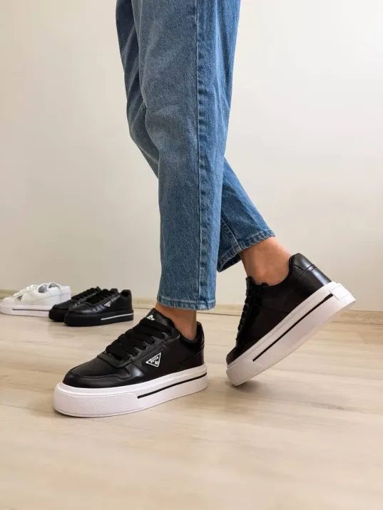 Kb-04 Kuback Siyah Cilt Günlük Erkek Ayakkabı