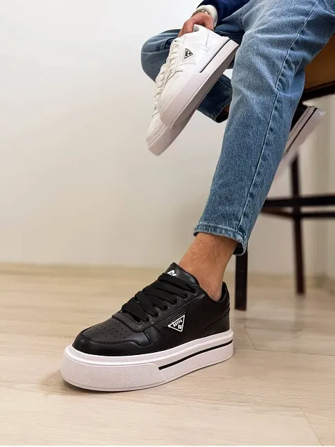 Kb-04 Kuback Siyah Cilt Günlük Erkek Ayakkabı