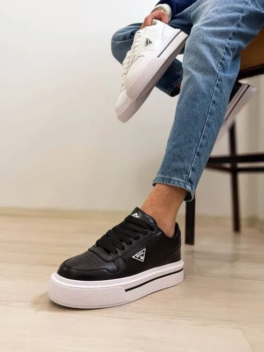 Kb-04 Kuback Siyah Cilt Günlük Erkek Ayakkabı