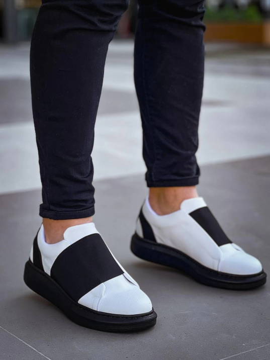 Kb-040 Kuback Beyaz Cilt Siyah Yüksek Taban Lastikli Günlük Erkek Ayakkabı Kb-040 Kuback Beyaz Cilt Siyah Yüksek Taban Lastikli Günlük Erkek Ayakkabı