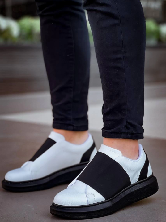 Kb-040 Kuback Beyaz Cilt Siyah Yüksek Taban Lastikli Günlük Erkek Ayakkabı Kb-040 Kuback Beyaz Cilt Siyah Yüksek Taban Lastikli Günlük Erkek Ayakkabı