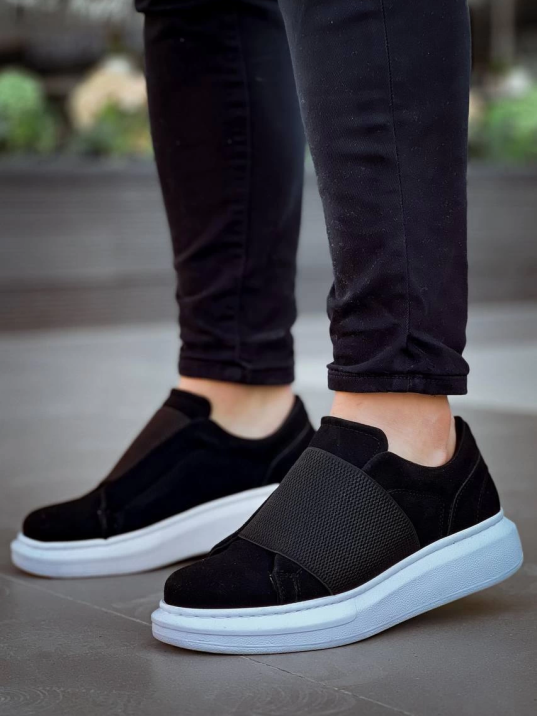 Kb-040  Kuback Siyah Süet   Lastikli  Günlük Erkek  Ayakkabı