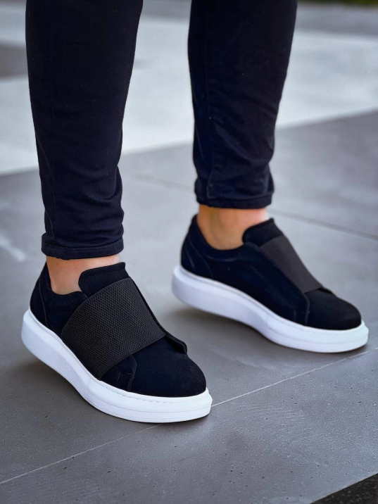 Kb-040  Kuback Siyah Süet   Lastikli  Günlük Erkek  Ayakkabı