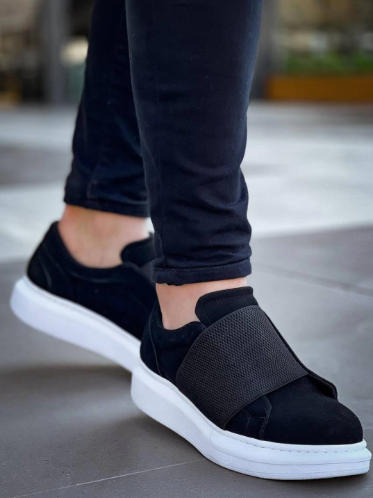 Kb-040  Kuback Siyah Süet   Lastikli  Günlük Erkek  Ayakkabı