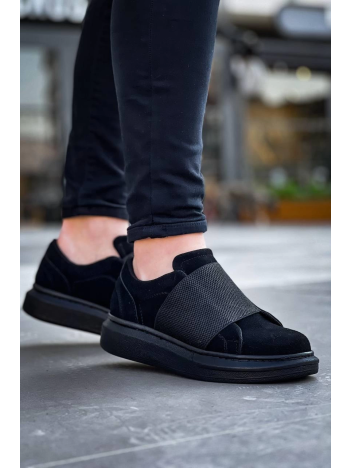 Kb-040  Kuback Siyah Süet Siyah Taban  Lastikli  Günlük Erkek  Ayakkabı