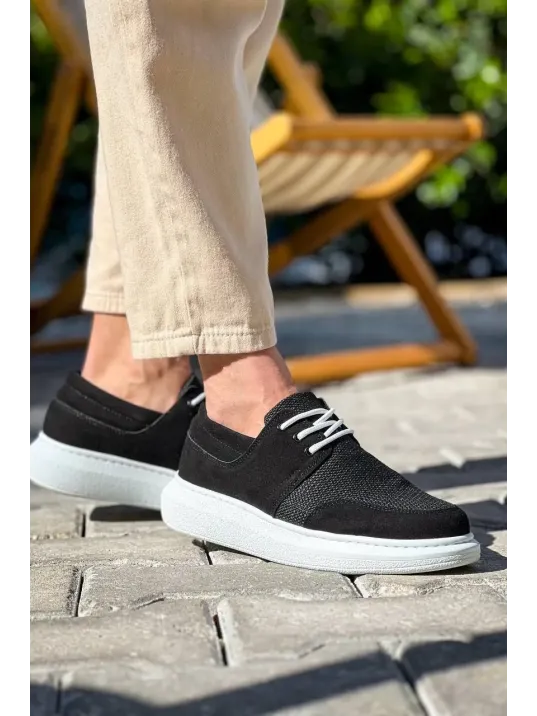 Kb-042 Kuback Bağcıklı Siyah Deri Tozu Beyaz Taban Günlük Erkek Ayakkabı Kb-042 Kuback Bağcıklı Siyah Deri Tozu Beyaz Taban Günlük Erkek Ayakkabı