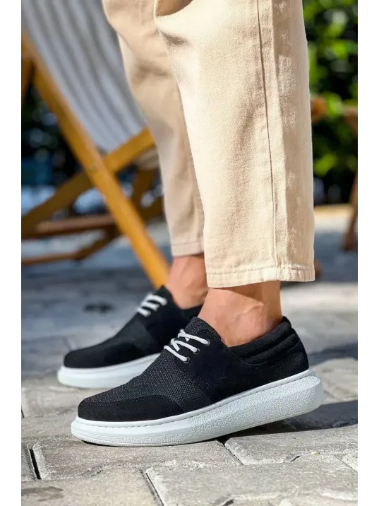 Kb-042 Kuback Bağcıklı Siyah Deri Tozu Beyaz Taban Günlük Erkek Ayakkabı Kb-042 Kuback Bağcıklı Siyah Deri Tozu Beyaz Taban Günlük Erkek Ayakkabı