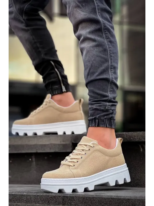 Kb-056 Kuback Bej Süet Beyaz Yüksek Taban Günlük Spor Ayakkabı Kb-056 Kuback Bej Süet Beyaz Yüksek Taban Günlük Spor Ayakkabı