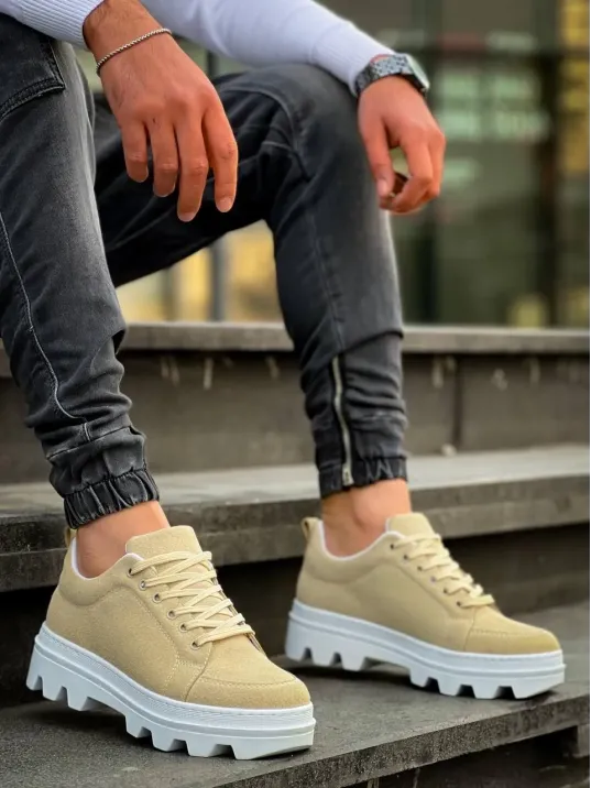 Kb-056 Kuback Bej Süet Beyaz Yüksek Taban Günlük Spor Ayakkabı Kb-056 Kuback Bej Süet Beyaz Yüksek Taban Günlük Spor Ayakkabı