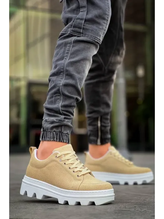 Kb-056 Kuback Bej Süet Beyaz Yüksek Taban Günlük Spor Ayakkabı Kb-056 Kuback Bej Süet Beyaz Yüksek Taban Günlük Spor Ayakkabı