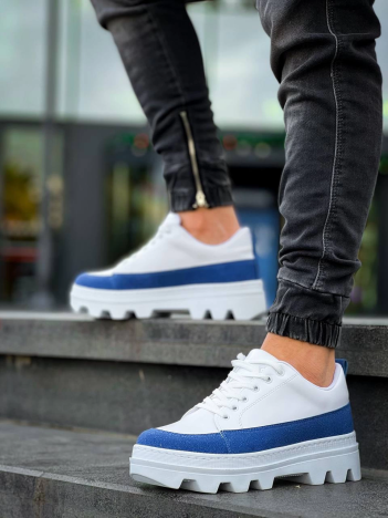 KB-056 Kuback Beyaz Mavi Detaylı Beyaz Yüksek Taban Günlük Spor Ayakkabı KB-056 Kuback Beyaz Mavi Detaylı Beyaz Yüksek Taban Günlük Spor Ayakkabı