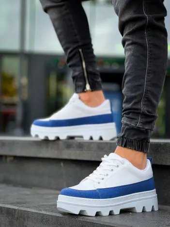Kb-056 Kuback Beyaz Mavi Detaylı Beyaz Yüksek Taban Günlük Spor Ayakkabı Kb-056 Kuback Beyaz Mavi Detaylı Beyaz Yüksek Taban Günlük Spor Ayakkabı