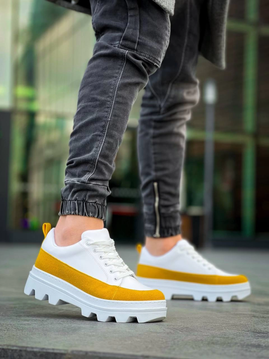 KB-056 Kuback Beyaz Sarı Detaylı Beyaz Yüksek Taban Günlük Spor Ayakkabı KB-056 Kuback Beyaz Sarı Detaylı Beyaz Yüksek Taban Günlük Spor Ayakkabı