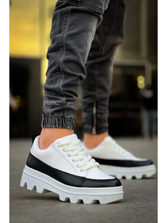Kb-056 Kuback Beyaz Siyah Detaylı Beyaz Yüksek Taban Günlük Spor Ayakkabı Kb-056 Kuback Beyaz Siyah Detaylı Beyaz Yüksek Taban Günlük Spor Ayakkabı