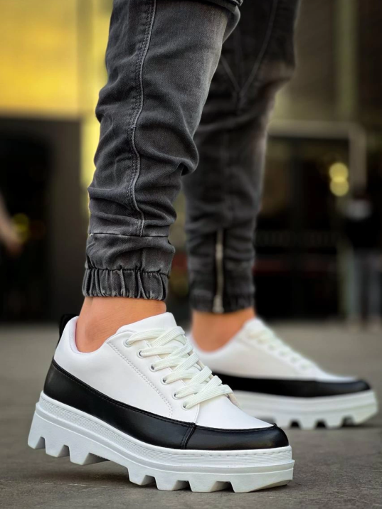 KB-056 Kuback Beyaz Siyah Detaylı Beyaz Yüksek Taban Günlük Spor Ayakkabı KB-056 Kuback Beyaz Siyah Detaylı Beyaz Yüksek Taban Günlük Spor Ayakkabı