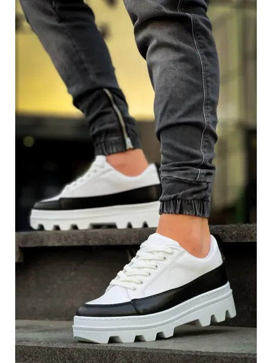 Kb-056 Kuback Beyaz Siyah Detaylı Beyaz Yüksek Taban Günlük Spor Ayakkabı Kb-056 Kuback Beyaz Siyah Detaylı Beyaz Yüksek Taban Günlük Spor Ayakkabı