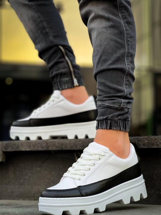 KB-056 Kuback Beyaz Siyah Detaylı Beyaz Yüksek Taban Günlük Spor Ayakkabı KB-056 Kuback Beyaz Siyah Detaylı Beyaz Yüksek Taban Günlük Spor Ayakkabı