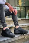 Kb-056 Kuback Siyah Cilt Siyah Yüksek Taban Günlük Spor Ayakkabı Kb-056 Kuback Siyah Cilt Siyah Yüksek Taban Günlük Spor Ayakkabı