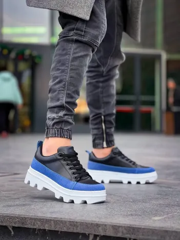 Kb-056 Kuback Siyah Mavi Detaylı Beyaz Yüksek Taban Günlük Spor Ayakkabı Kb-056 Kuback Siyah Mavi Detaylı Beyaz Yüksek Taban Günlük Spor Ayakkabı