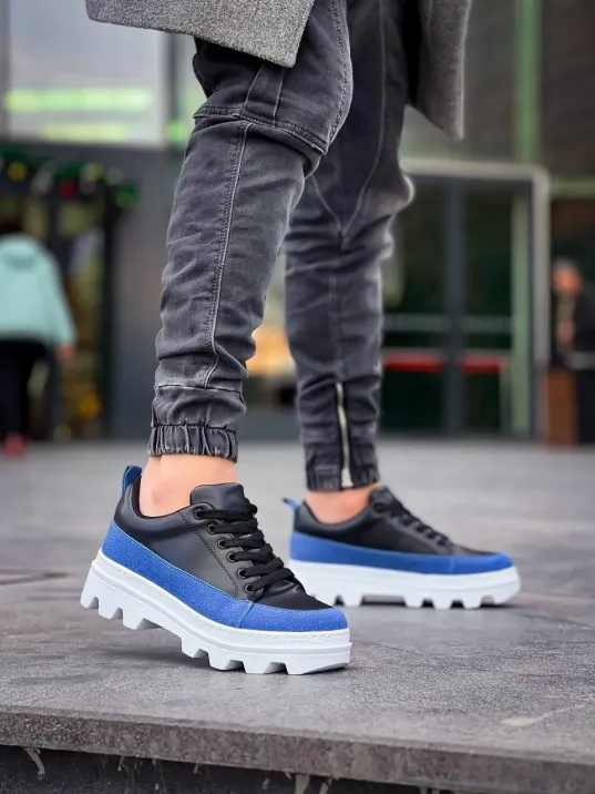 Kb-056 Kuback Siyah Mavi Detaylı Beyaz Yüksek Taban Günlük Spor Ayakkabı Kb-056 Kuback Siyah Mavi Detaylı Beyaz Yüksek Taban Günlük Spor Ayakkabı
