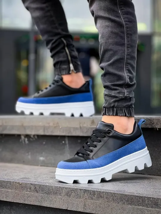 Kb-056 Kuback Siyah Mavi Detaylı Beyaz Yüksek Taban Günlük Spor Ayakkabı Kb-056 Kuback Siyah Mavi Detaylı Beyaz Yüksek Taban Günlük Spor Ayakkabı