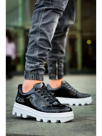 Kb-056 Kuback Siyah Rugan Beyaz Yüksek Taban Günlük Spor Ayakkabı Kb-056 Kuback Siyah Rugan Beyaz Yüksek Taban Günlük Spor Ayakkabı