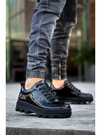 Kb-056 Kuback Siyah Rugan Siyah Yüksek Taban Günlük Spor Ayakkabı Kb-056 Kuback Siyah Rugan Siyah Yüksek Taban Günlük Spor Ayakkabı