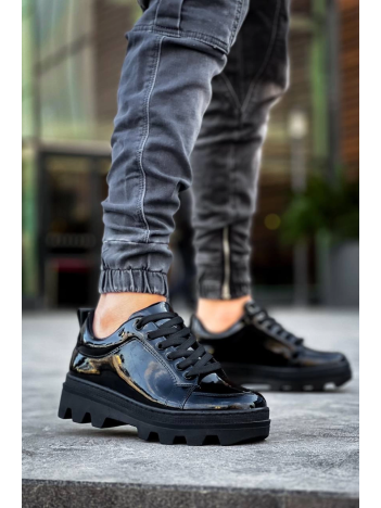 KB-056 Kuback Siyah Rugan Siyah Yüksek Taban Günlük Spor Ayakkabı KB-056 Kuback Siyah Rugan Siyah Yüksek Taban Günlük Spor Ayakkabı