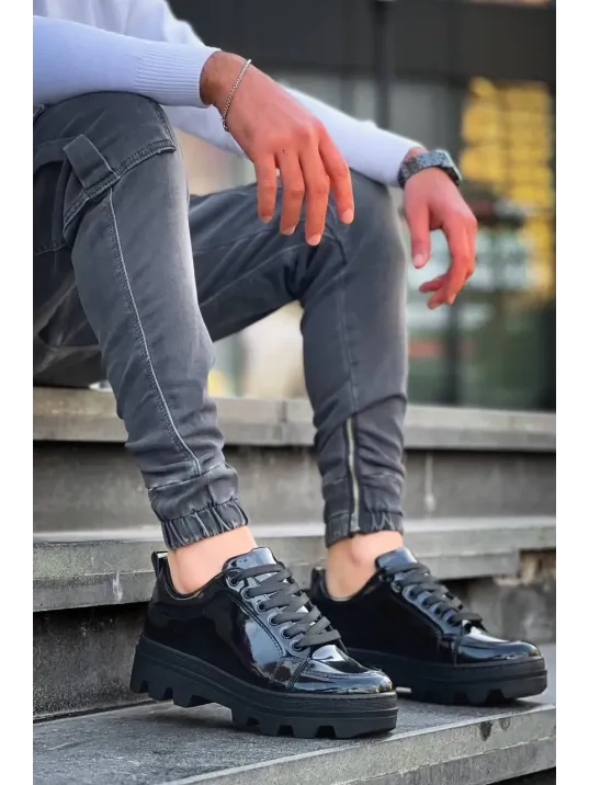 Kb-056 Kuback Siyah Rugan Siyah Yüksek Taban Günlük Spor Ayakkabı Kb-056 Kuback Siyah Rugan Siyah Yüksek Taban Günlük Spor Ayakkabı