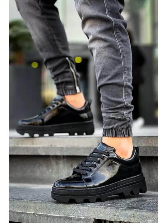 Kb-056 Kuback Siyah Rugan Siyah Yüksek Taban Günlük Spor Ayakkabı Kb-056 Kuback Siyah Rugan Siyah Yüksek Taban Günlük Spor Ayakkabı