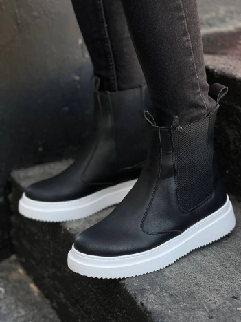 KB-0992  Kuback Siyah Cilt  Yüksek Taban  Lastikli Erkek Bot KB-0992  Kuback Siyah Cilt  Yüksek Taban  Lastikli Erkek Bot