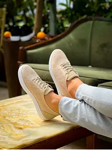 Kb-101 Kuback Bej Triko Bağcıklı Günlük Erkek Ayakkabı