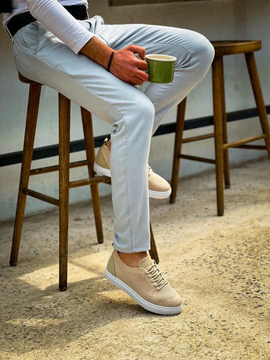 KB-101 Kuback Bej Triko Bağcıklı Günlük Erkek Ayakkabı KB-101 Kuback Bej Triko Bağcıklı Günlük Erkek Ayakkabı