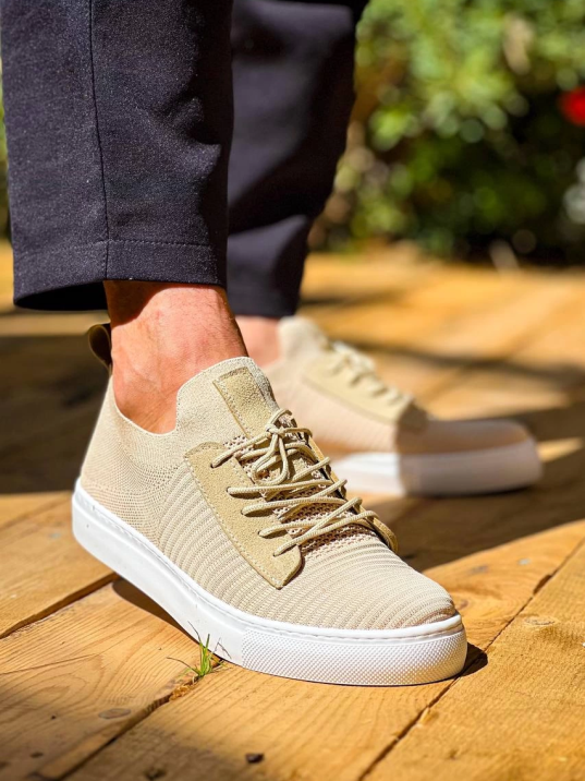 KB-110  Kuback Bej Triko Yüksek Taban Bağcıklı Günlük Erkek Ayakkabı KB-110  Kuback Bej Triko Yüksek Taban Bağcıklı Günlük Erkek Ayakkabı